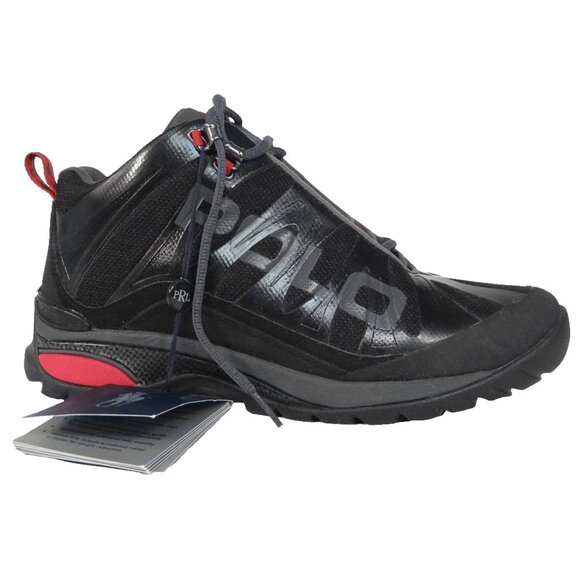 NEW Vintage Polo Ralph Lauren Spielman Trail Hiking Boots! Black With Big "Polo"